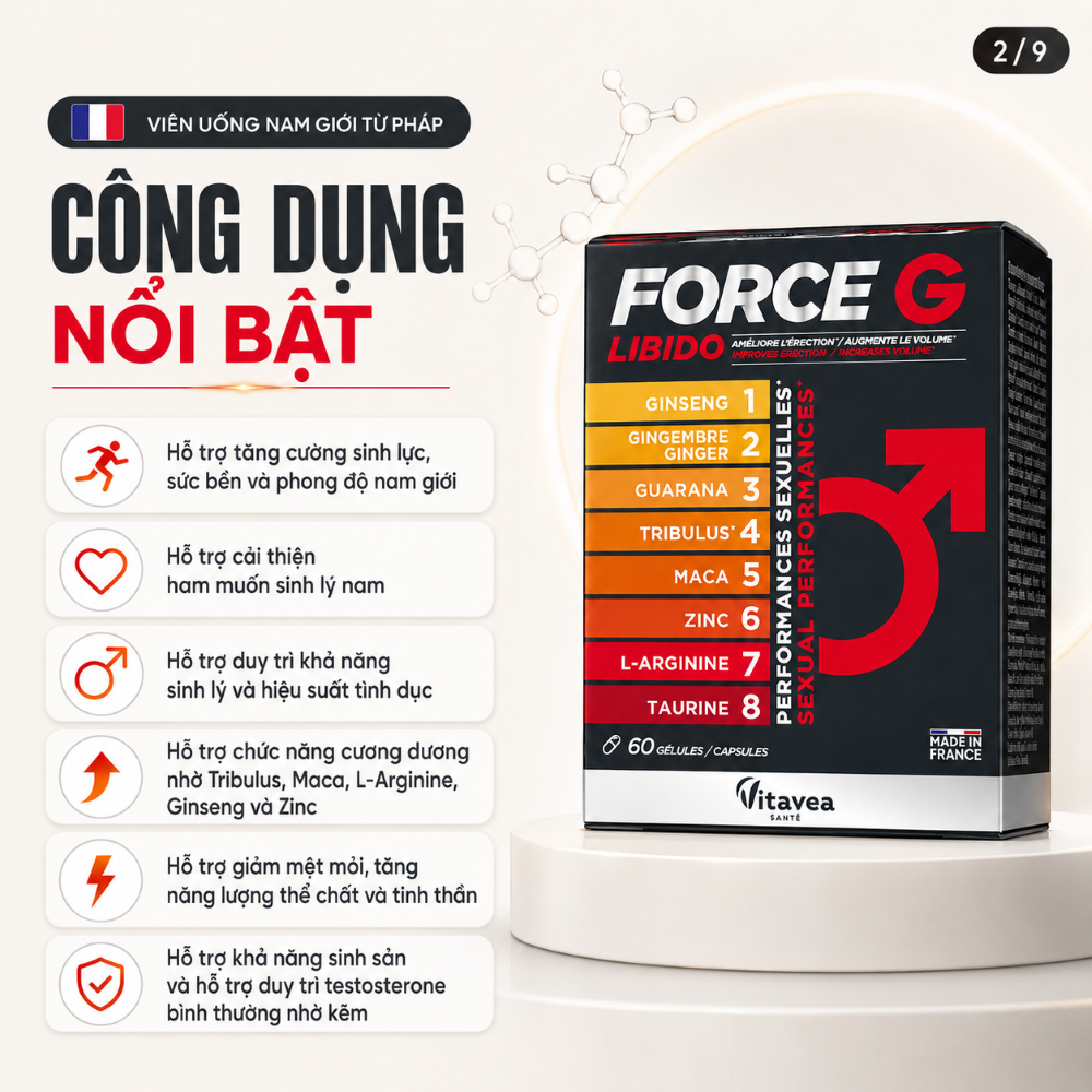 Manhae Viên Uống Force G Libido Hỗ Trợ Tăng Cường Sinh Lý Nam 60 Viên