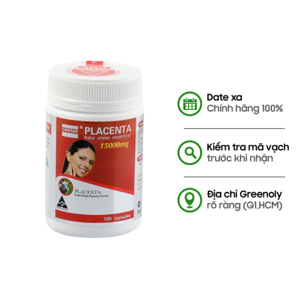 Costar Viên Uống Nhau Thai Cừu Placenta Baby Sheep Essential 15000mg
