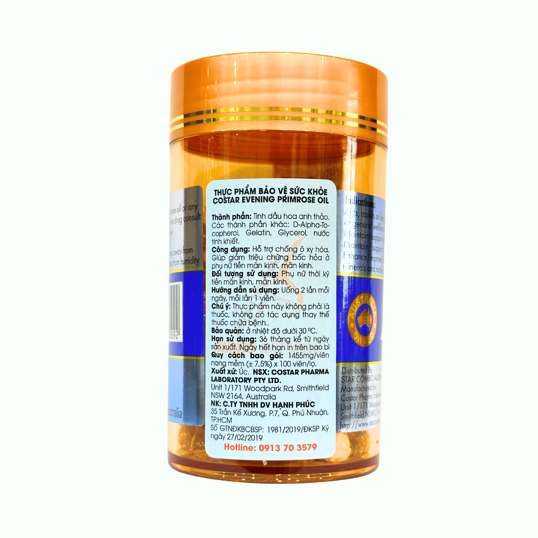 Costar Viên Nang Mềm Tinh Dầu Hoa Anh Thảo Evening Primrose Oil 100 Viên