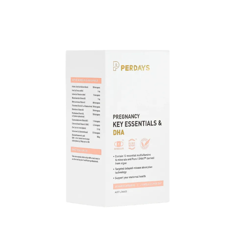 Perdays Viên Uống Pregnancy Key Essentials & DHA Bổ Sung Vitamin Tổng Hợp, Khoáng Chất & DHA Cho Mẹ Bầu 60 Viên