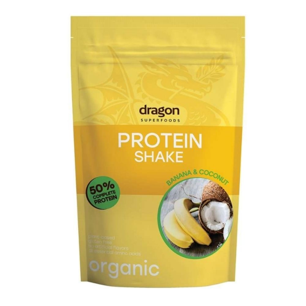 Dragon Superfoods Bột Protein Thực Vật Lắc Vị Chuối Sữa Dừa Hữu Cơ Bổ Sung Đạm 450g