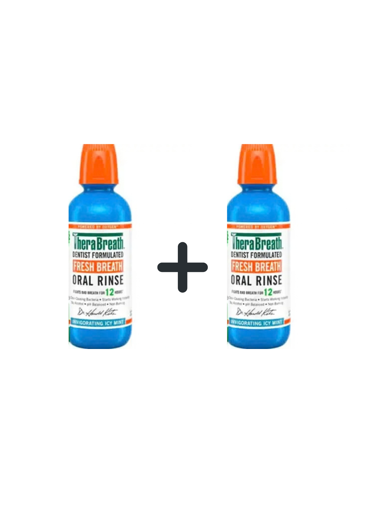 Combo 2 Chai TheraBreath Nước Súc Miệng Icy Mint Hương Bạc Hà Sảng Khoái Không Cồn, Không Cay Rát Ngăn Ngừa Sâu Răng, Giảm Vôi Răng Cao Răng Chai 473ml