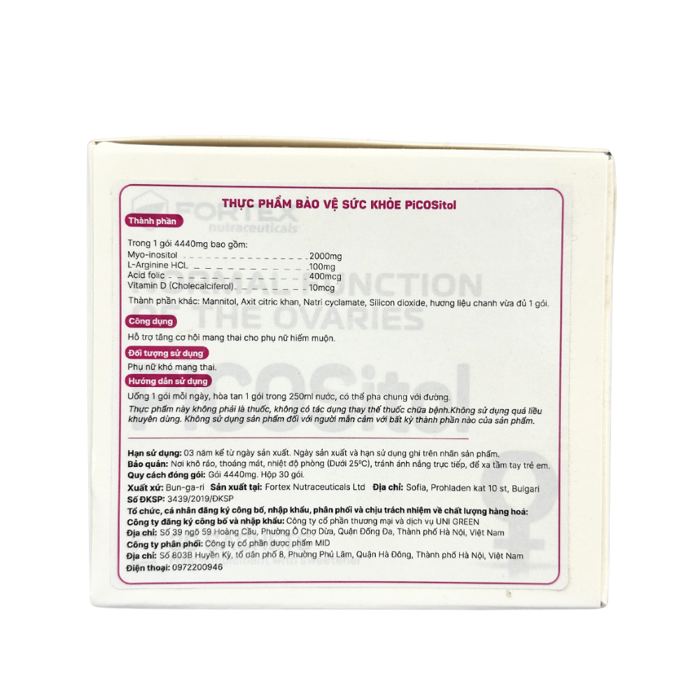 Fortex Bột Uống PiCOSitol Hỗ Trợ Bổ Trứng Chuyên Sâu Cho Phụ Nữ Mắc PCOS