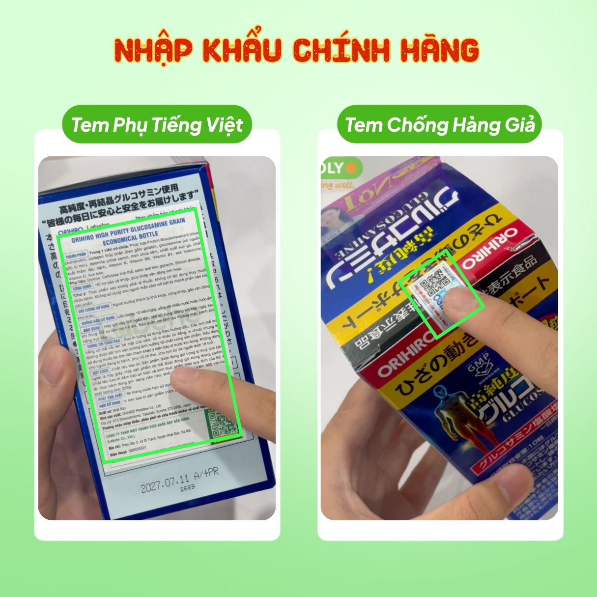 Orihiro Viên Uống Hỗ Trợ Xương Khớp Bổ Sung Glucosamine 1500mg - Nhật Bản
