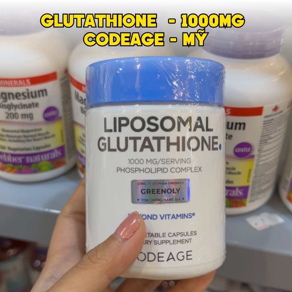 CodeAge Viên Uống Liposomal Glutathione 1000mg 60 Viên - Chính Ngạch Mỹ