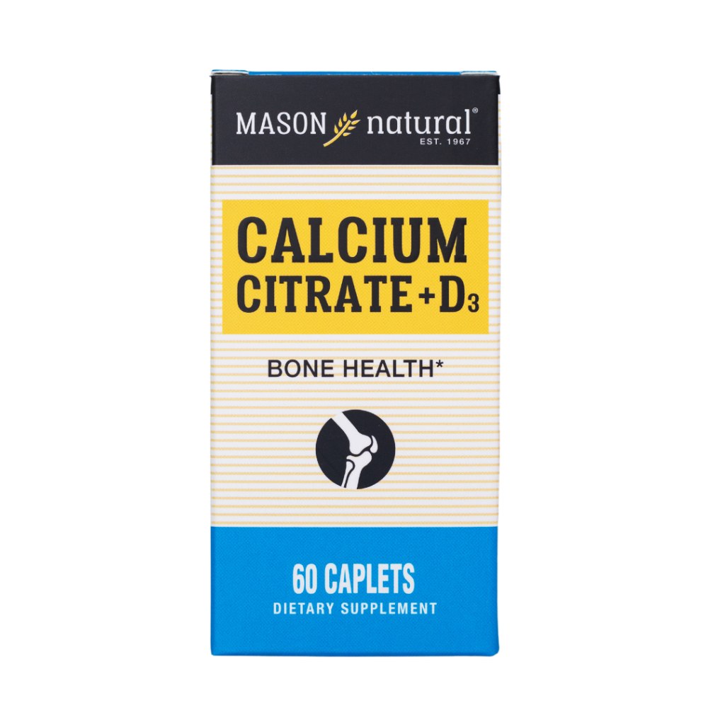 Mason Natural Viên Uống Bổ Sung Calcium Citrate + D3 Hộp 60 viên - Chính Ngạch Mỹ
