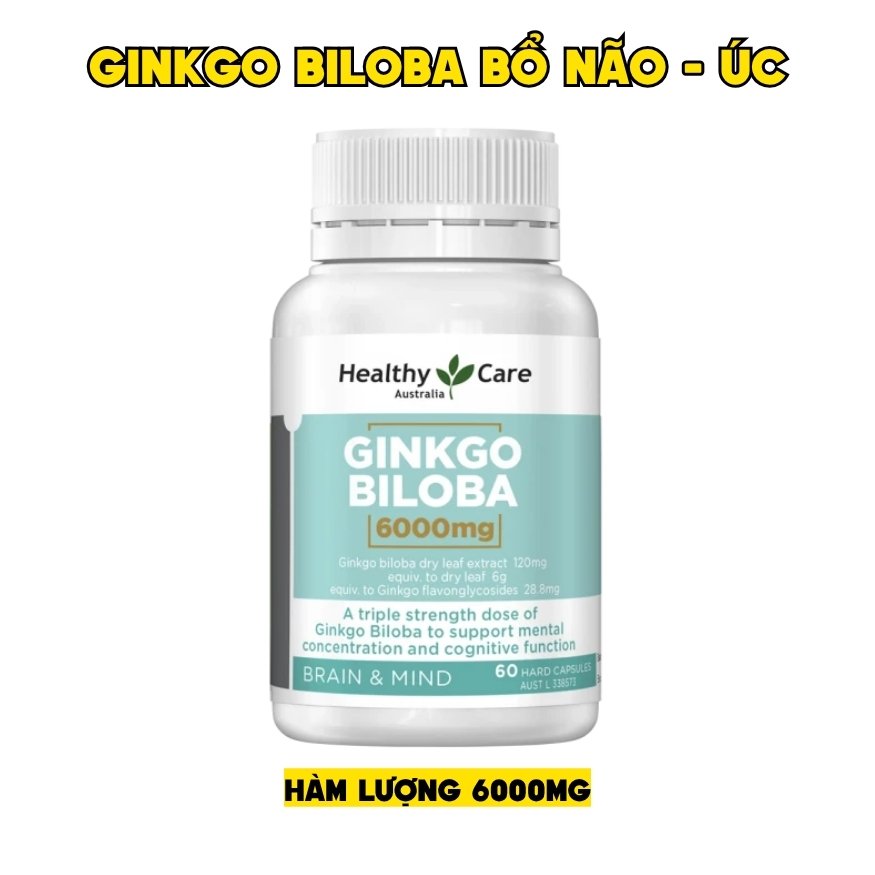 Healthy Care Viên Uống Bổ Não Ginkgo Biloba 6000mg 60 Viên - Chính Ngạch Úc