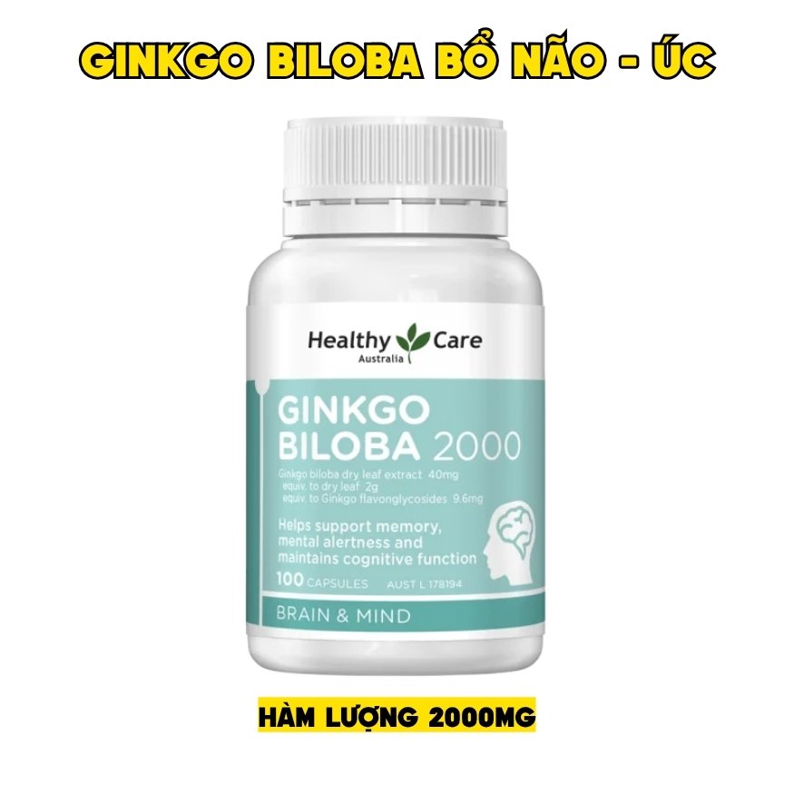Healthy Care Viên Uống Hỗ Trợ Trí Não Ginkgo Biloba 2000mg 100 Viên - Chính Ngạch Úc