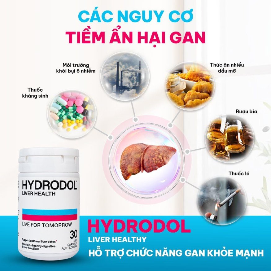 Hydrodol Viên Uống Liver Health  Bổ Gan Thải Độc Mát Gan 30 viên - Chính Ngạch Úc