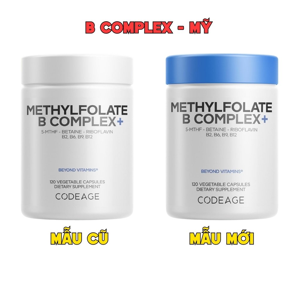 Codeage Viên Uống Methylfloate B Complex Hỗ Trợ Cải Thiện Trí Nhớ 120 Viên