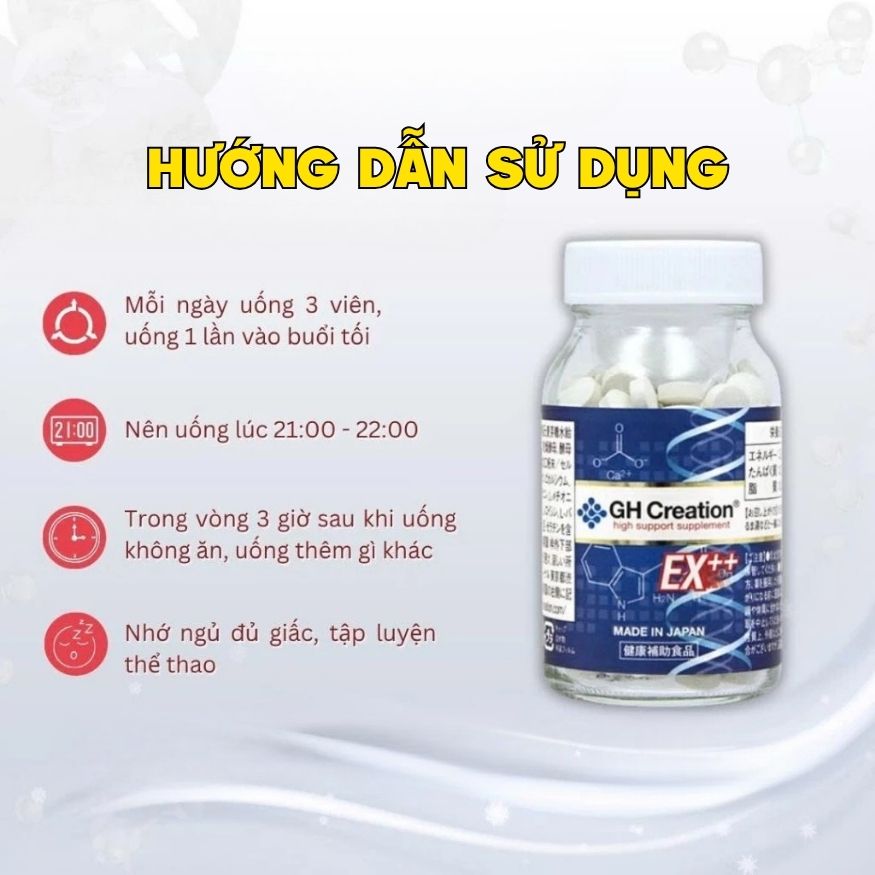 [SẴN HÀNG] GH Creation Viên Uống Hỗ Trợ Tăng Chiều Cao Ex+ (270 viên) - Chính Ngạch Nhật Bản
