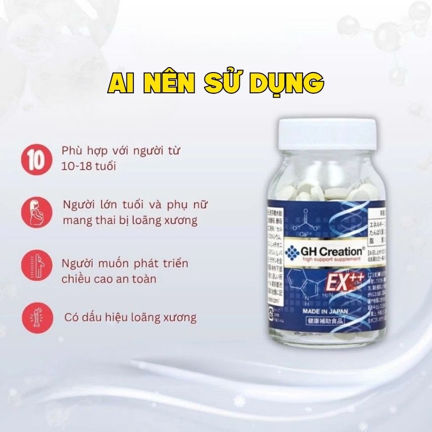 [SẴN HÀNG] GH Creation Viên Uống Hỗ Trợ Tăng Chiều Cao Ex+ (270 viên) - Chính Ngạch Nhật Bản