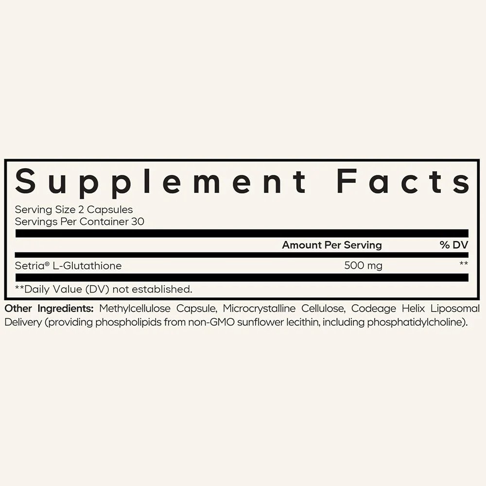 CodeAge Viên Uống Liposomal Glutathione 500mg 60 viên (Setria L-Glutathione) - Tinh Khiết Hơn