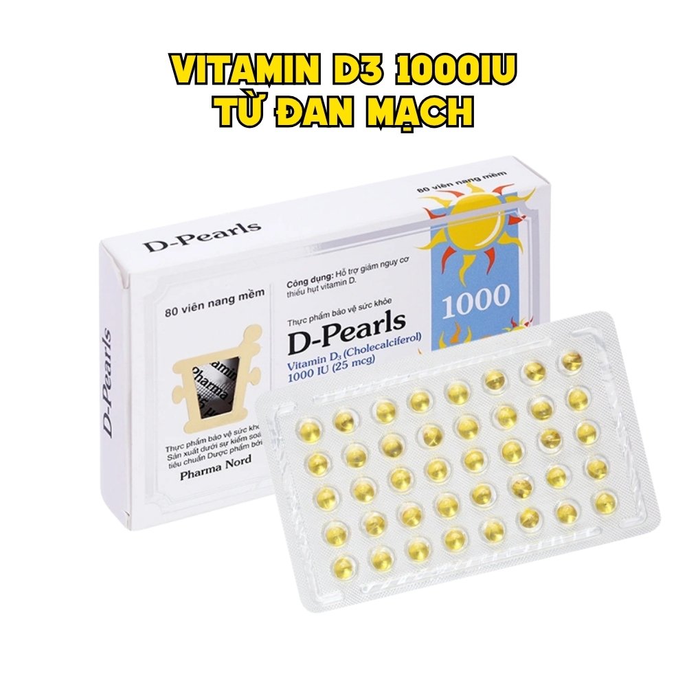 Pharma Nord Viên Uống D Pearls Bổ Sung Vitamin D 1000IU, 80 Viên - Đan Mạch