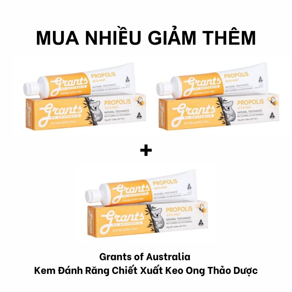 Grants of Australia Kem Đánh Răng Chiết Xuất Keo Ong Thảo Dược 110g
