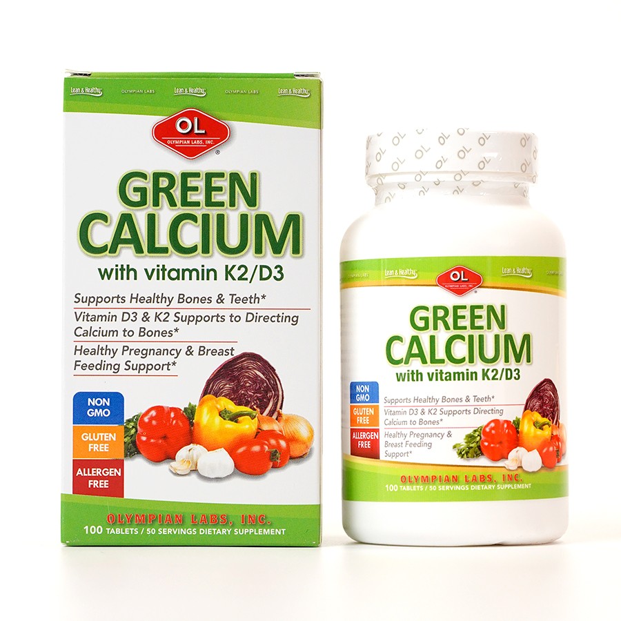 Olympian Labs Viên Uống Bổ Sung Canxi Hữu Cơ Green Calcium - Nhập Khẩu Chính Ngạch Mỹ