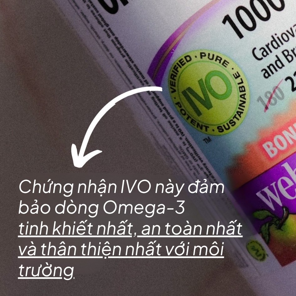 Webber Naturals Viên Uống Hỗ Trợ Tim Mạch, Não Triple Strength Omega 3 900mg EPA/DHA