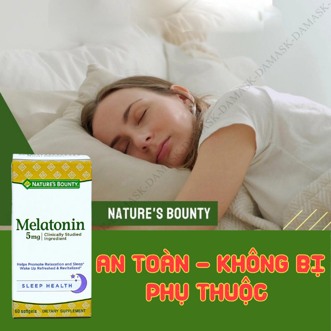 Nature’s Bounty Viên Uống Hỗ Trợ Điều Hòa Giấc Ngủ Melatonin 5mg 60 Viên - Nhập Khẩu Chính Ngạch Mỹ