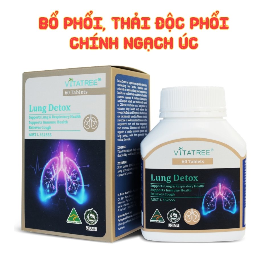Vitatree Viên Uống  Lung Detox Bổ Phổi 60 Viên - Chính Ngạch Úc