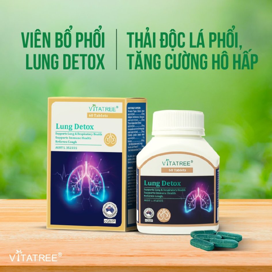 Vitatree Viên Uống  Lung Detox Bổ Phổi 60 Viên - Chính Ngạch Úc