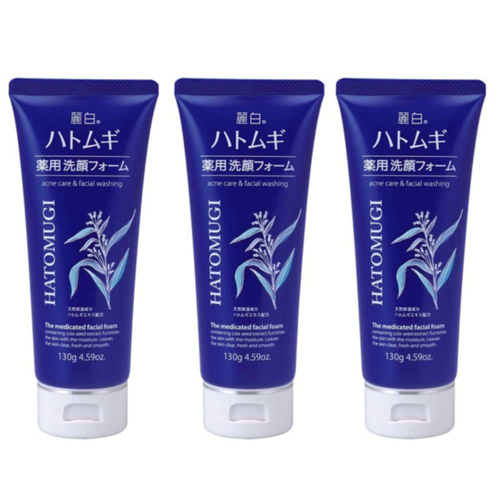 Hatomugi Sữa Rửa Mặt Ngừa Mụn, Làm Sáng Da The Medicated Facial Foam 130g