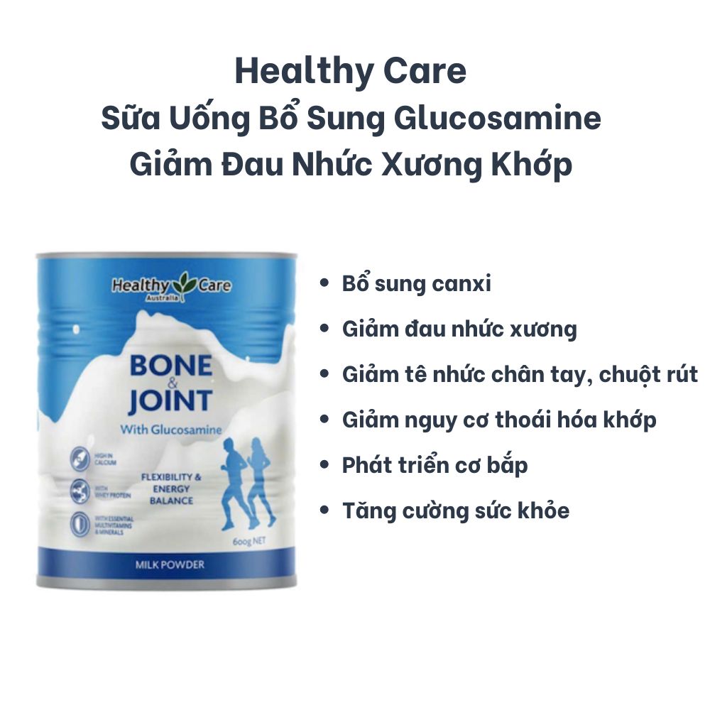 Healthy Care Sữa Uống Bổ Sung Glucosamine Giảm Đau Nhức Xương Khớp Bone & Joint