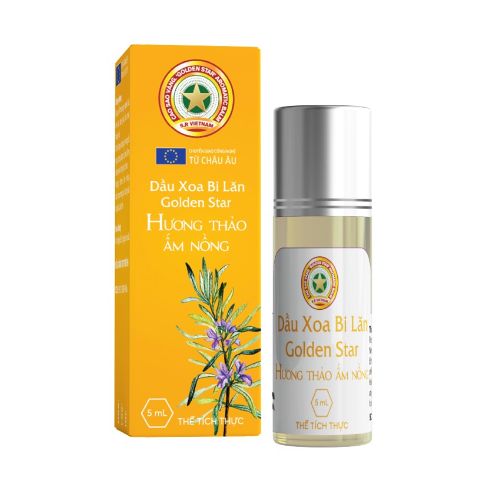 Golden Star Dầu Xoa Bi Lăn Hương Thảo Cho Gia Đình 5ml