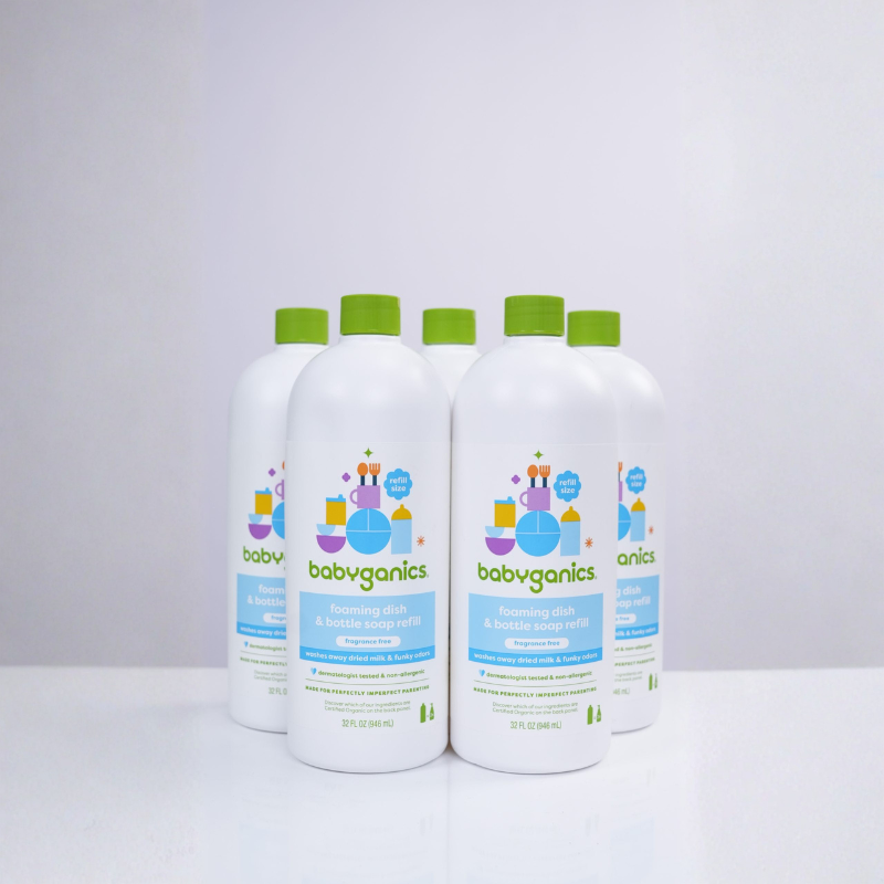 Babyganics Nước Rửa Bình & Đồ dùng An Toàn Cho Bé Organic Foaming Dish & Bottle Soap Refill Fragrance Free 946ml