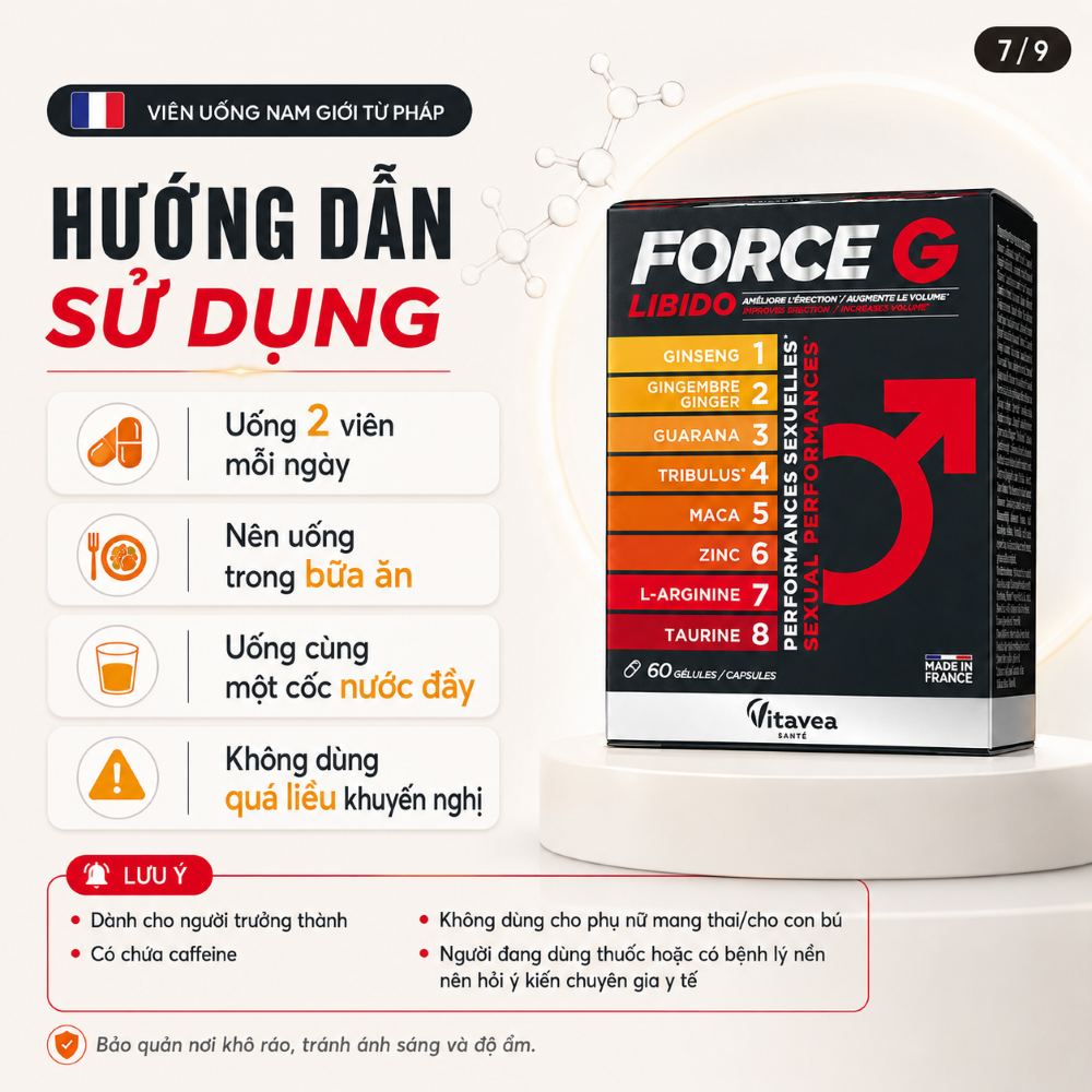 Manhae Viên Uống Force G Libido Hỗ Trợ Tăng Cường Sinh Lý Nam 60 Viên