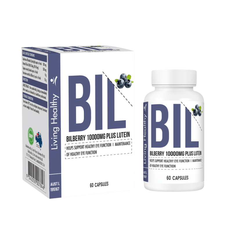 Living Healthy Viên Uống Bilberry 10000mg Plus Lutein Hỗ Trợ Tốt Cho Mắt 60 Viên