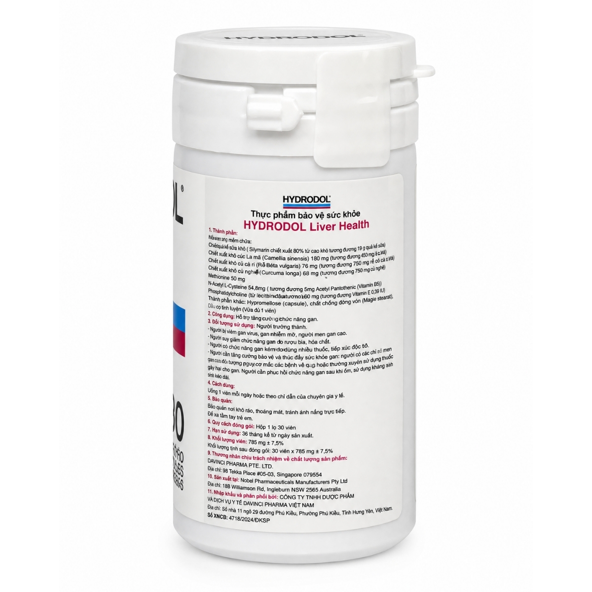 Hydrodol Viên Uống Liver Health  Bổ Gan Thải Độc Mát Gan 30 viên - Chính Ngạch Úc