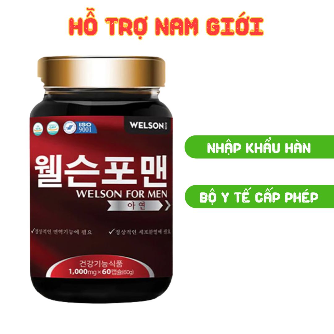Combo 2 Hộp Viên Uống Tăng Cường SL Nam Welson For Men Từ Hàn Quốc - 60 Viên, Hiệu Quả Vượt Trội