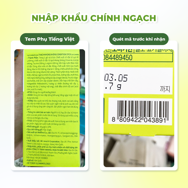 Combo 10 Hộp Inno.N Thạch Giải Rượu Vị Nguyên Bản  Hộp 10 Gói