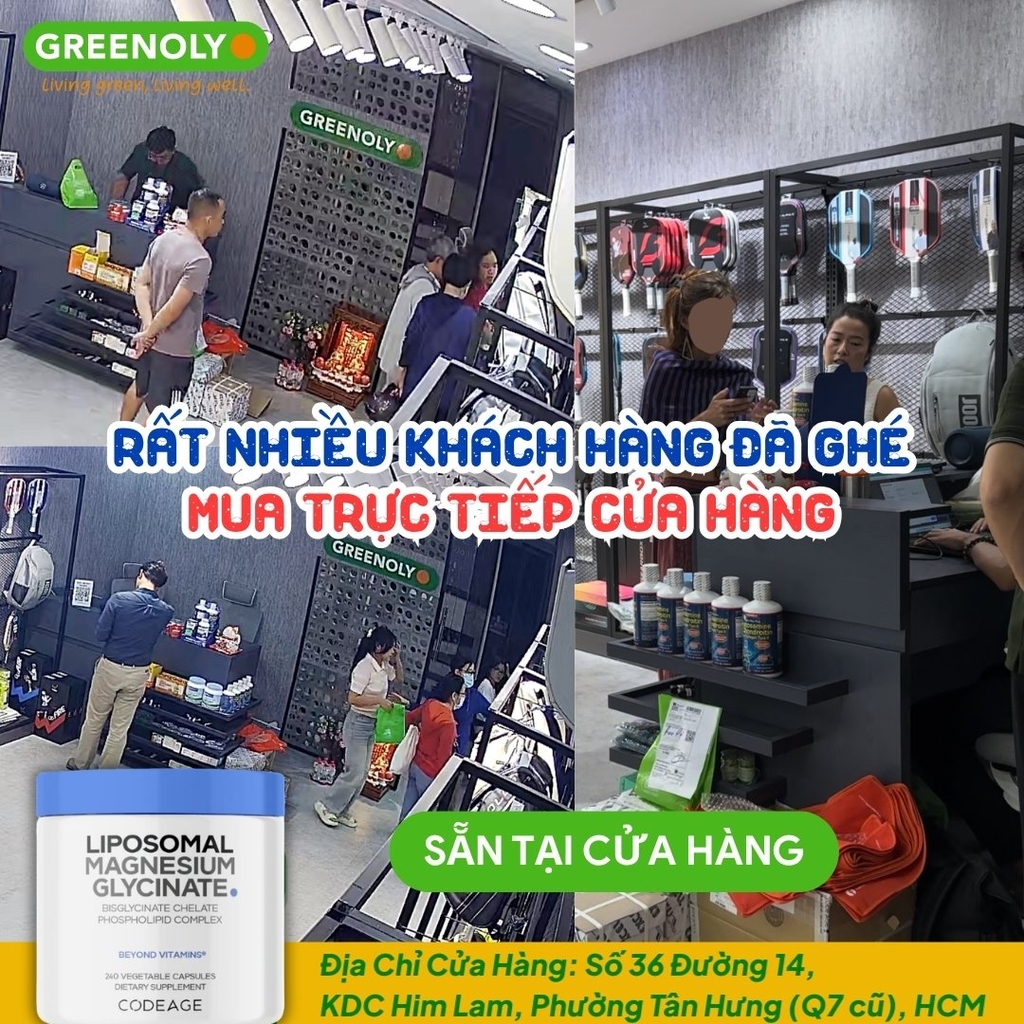 Combo 2 Hộp Codeage Viên Uống Liposomal Magnesium Magie Glycinate Hữu Cơ Hỗ Trợ Cơ, Thần Kinh Và Hệ Thần Kinh 240 Viên