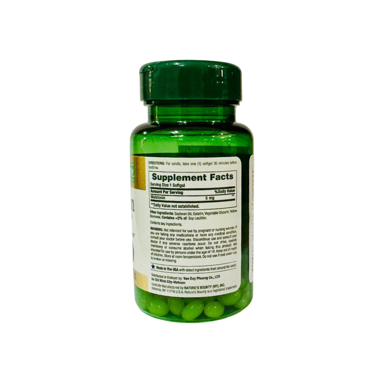 Combo 3 Hộp Nature’s Bounty Thuốc Hỗ Trợ Điều Hòa Giấc Ngủ Pharmekal Melatonin 5Mg 60 Viên