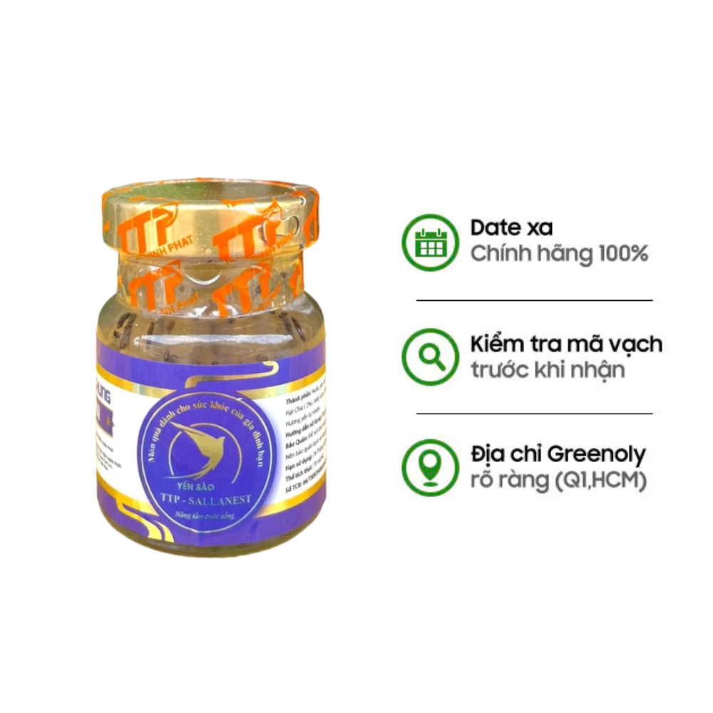 Combo 6 Hũ Sallanest Nước Yến Chưng Hạt Chia 30% Tổ Yến