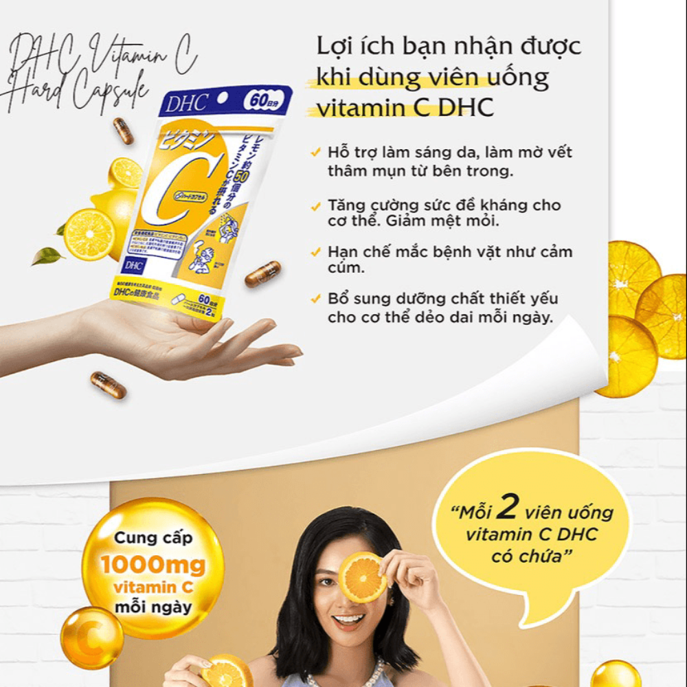 Combo 3 Túi DHC Viên Uống Hỗ Trợ Bổ Sung Vitamin C 30 Ngày