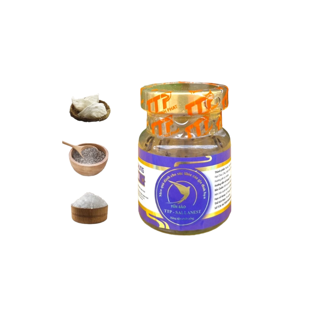 Combo 6 Hũ Sallanest Nước Yến Chưng Hạt Chia 30% Tổ Yến