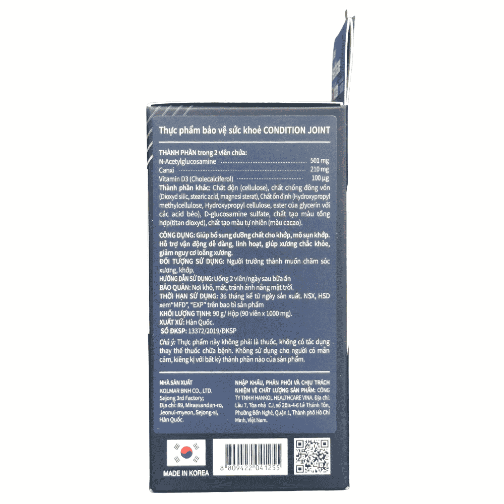 Kolmar Viên Uống Hỗ Trợ Chức Năng Xương Khớp Glucosamine Condition Joint 90 Viên