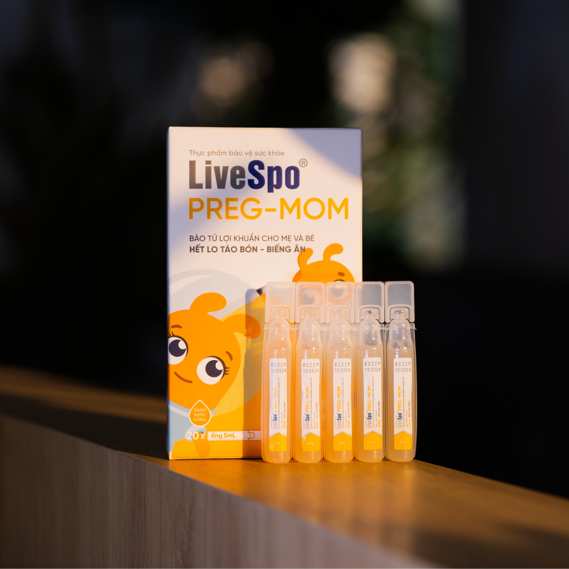 LiveSpo Pregmom Men Vi Sinh Hỗ Trợ Giảm Táo Bón Và Biếng Ăn Hộp 20 Ống
