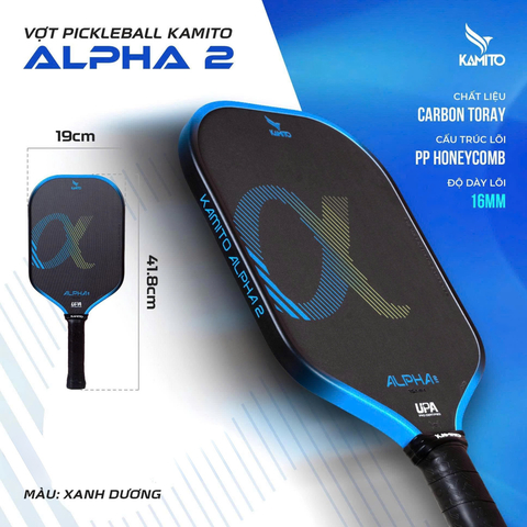 Kamito Vợt Pickleball Alpha 2 16mm Có Kèm Hộp