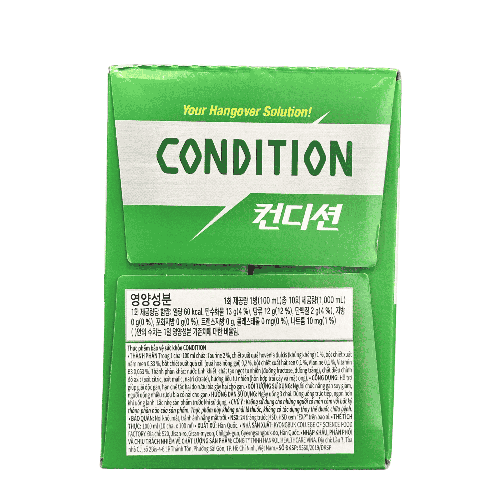Kolmar Hộp Nước Hỗ Trợ Giải Rượu, Tăng Cường Chức Năng Gan Condition 10 Chai