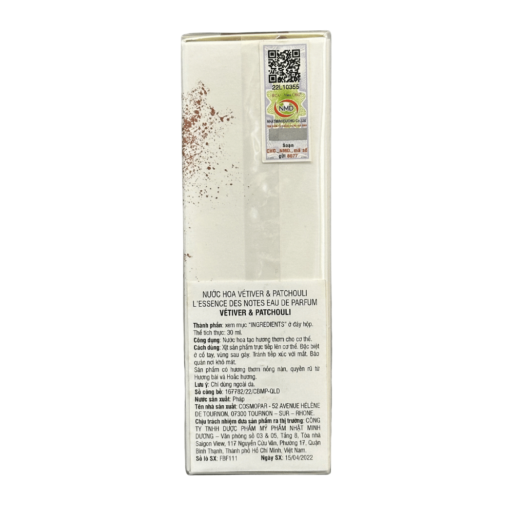 L'Essence des Notes Nước Hoa Pháp EDP Mùi Vetiver & Patchouli