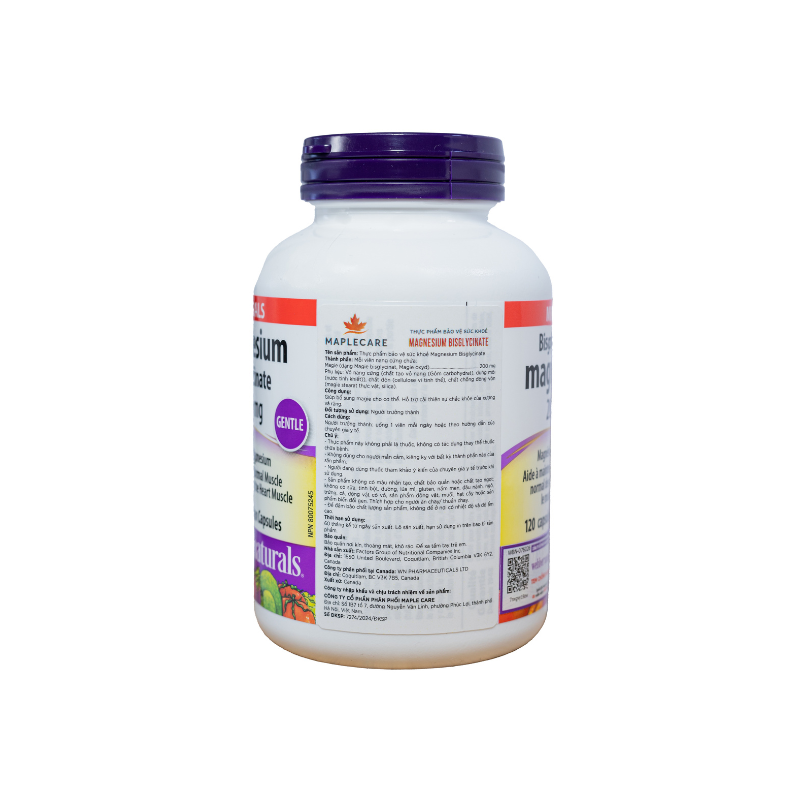 Webber Naturals Viên Uống Magie Magnesium Bisglycinate 200mg - Nhập Khẩu Chính Ngạch Canada