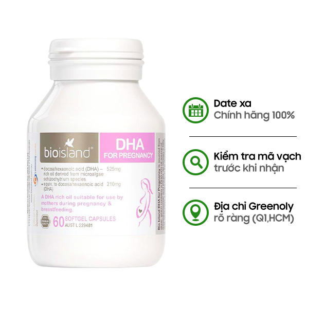 Bổ Sung DHA Cho Mẹ Bầu Bio Island - Úc 60 Viên