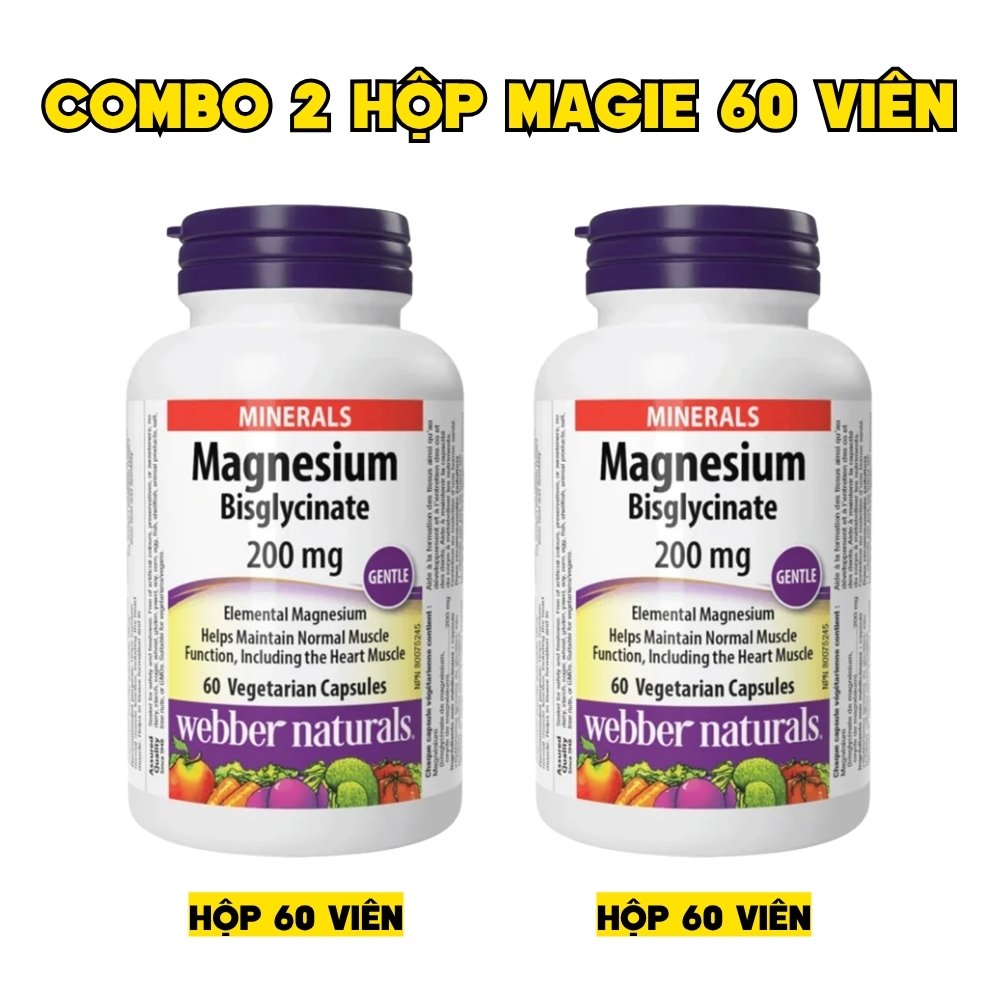 Combo 2 Hộp Magie Bisglycinate 60 Viên