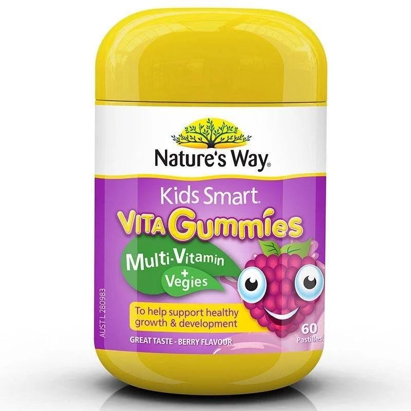 Nature's Way Kẹo Dẻo Bổ Sung Vitamin Tổng Hợp Từ Rau Quả Vị Berry Kids Smart Vita Gummies 60 Viên