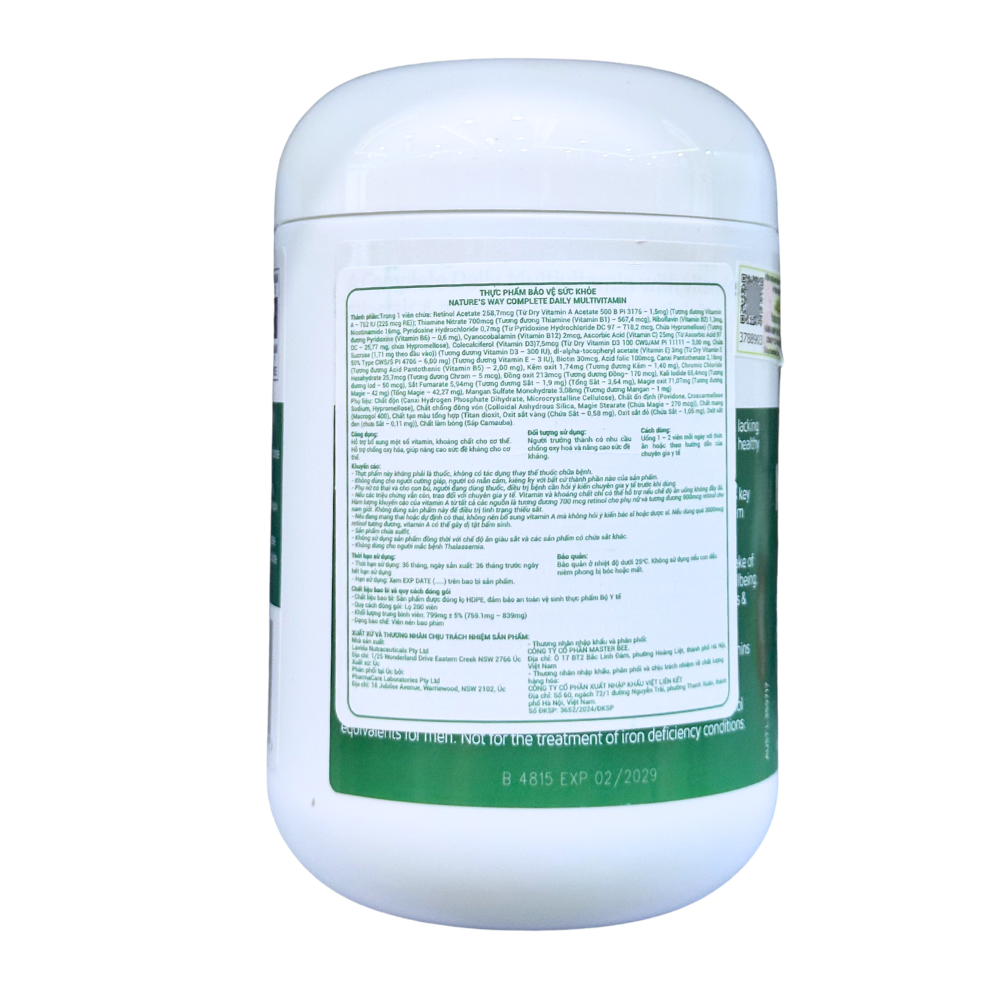 Nature’s Way Viên Uống Vitamin Tổng Hợp Complete Daily Multivitamin - Chính Ngạch Úc