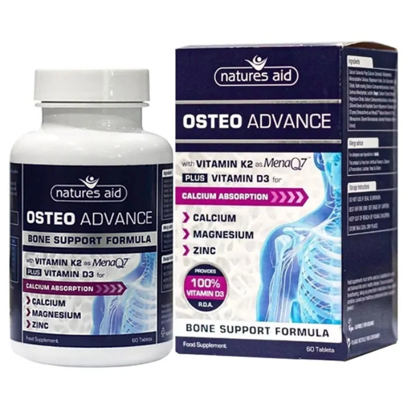 Natures Aid Viên Uống Bổ Xương Khớp Osteo Advance 60 Viên