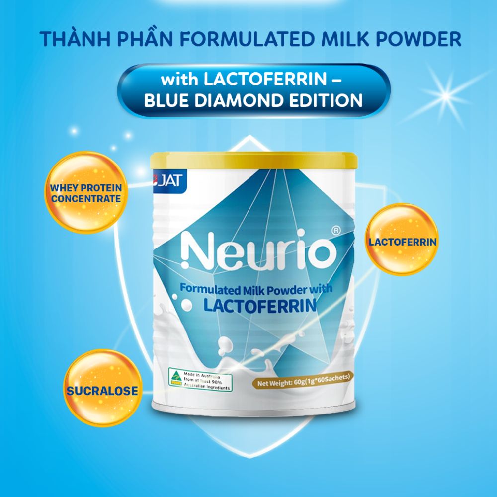 Neurio Sữa Bột Tăng Cường Khả Năng Miễn Dịch Milk Lactoferrin Blue 60g